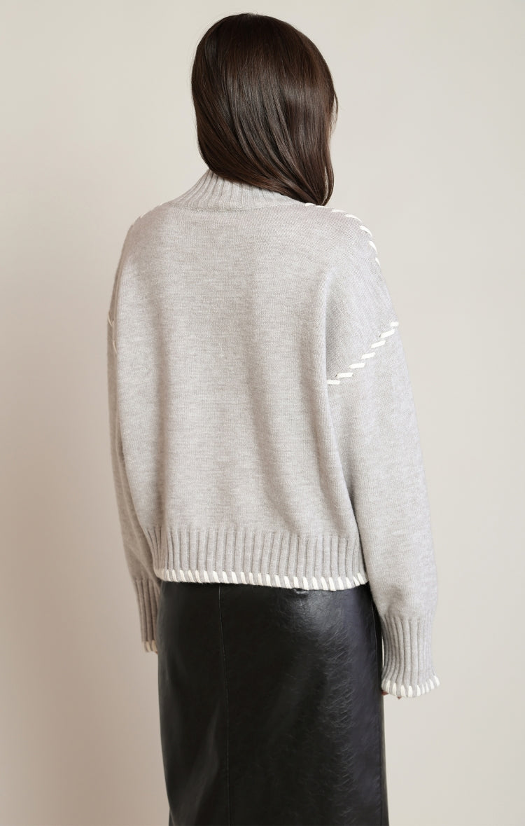 Black Tape Oversized Mock Neck Sweater