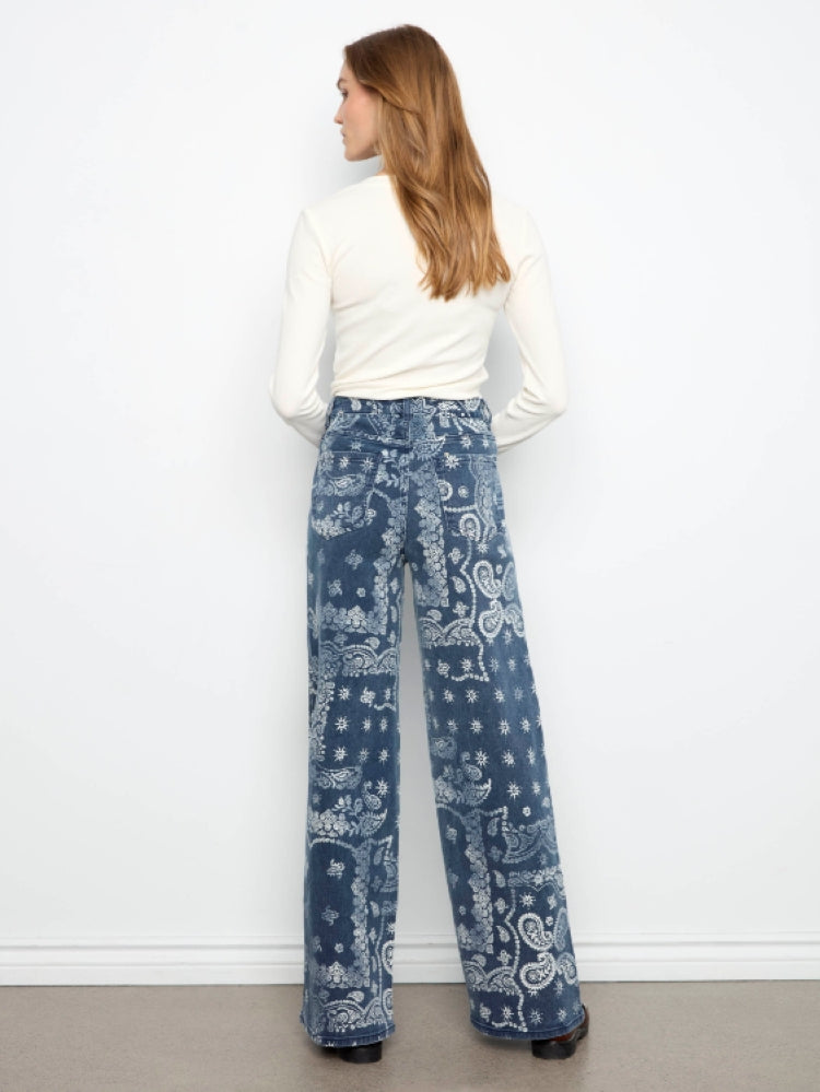Charlie B Print Wide Leg Pants