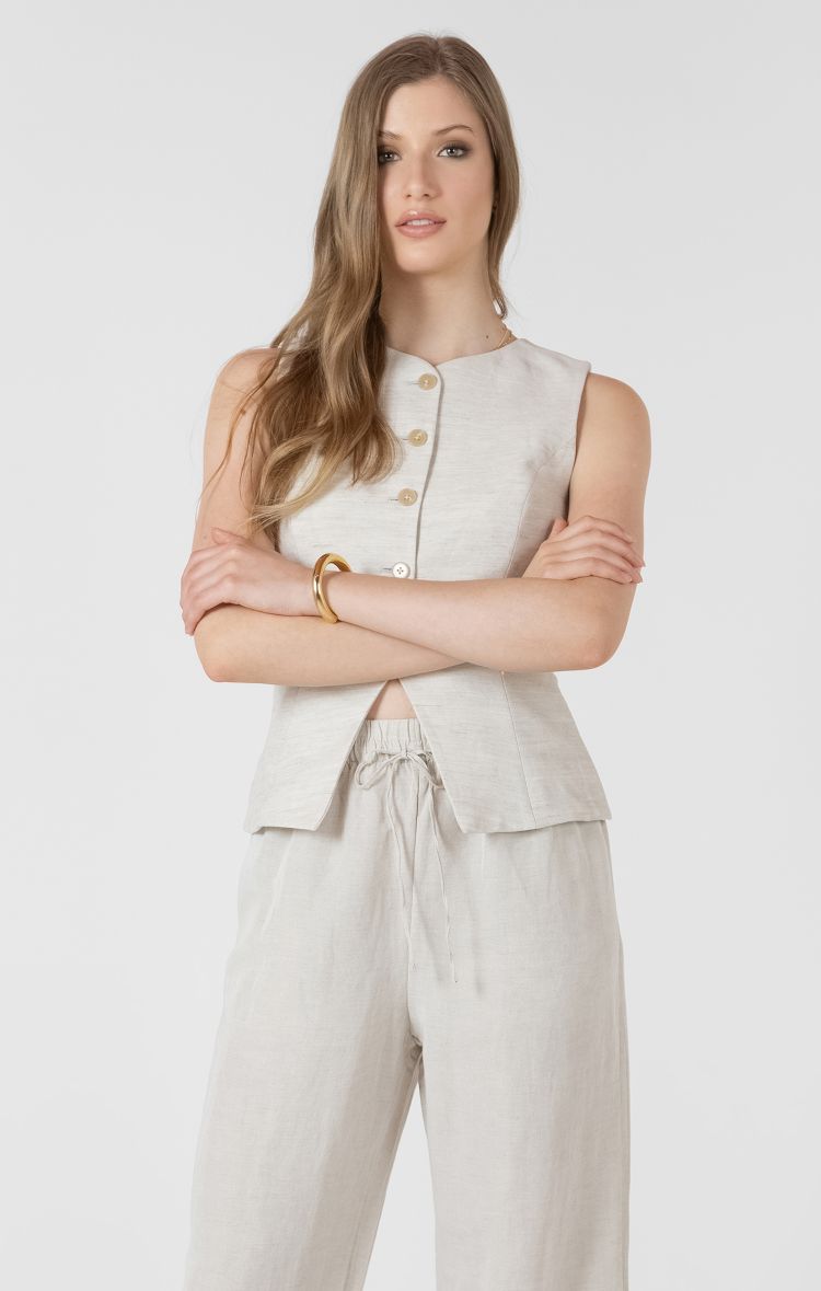 Button Up Vest Top