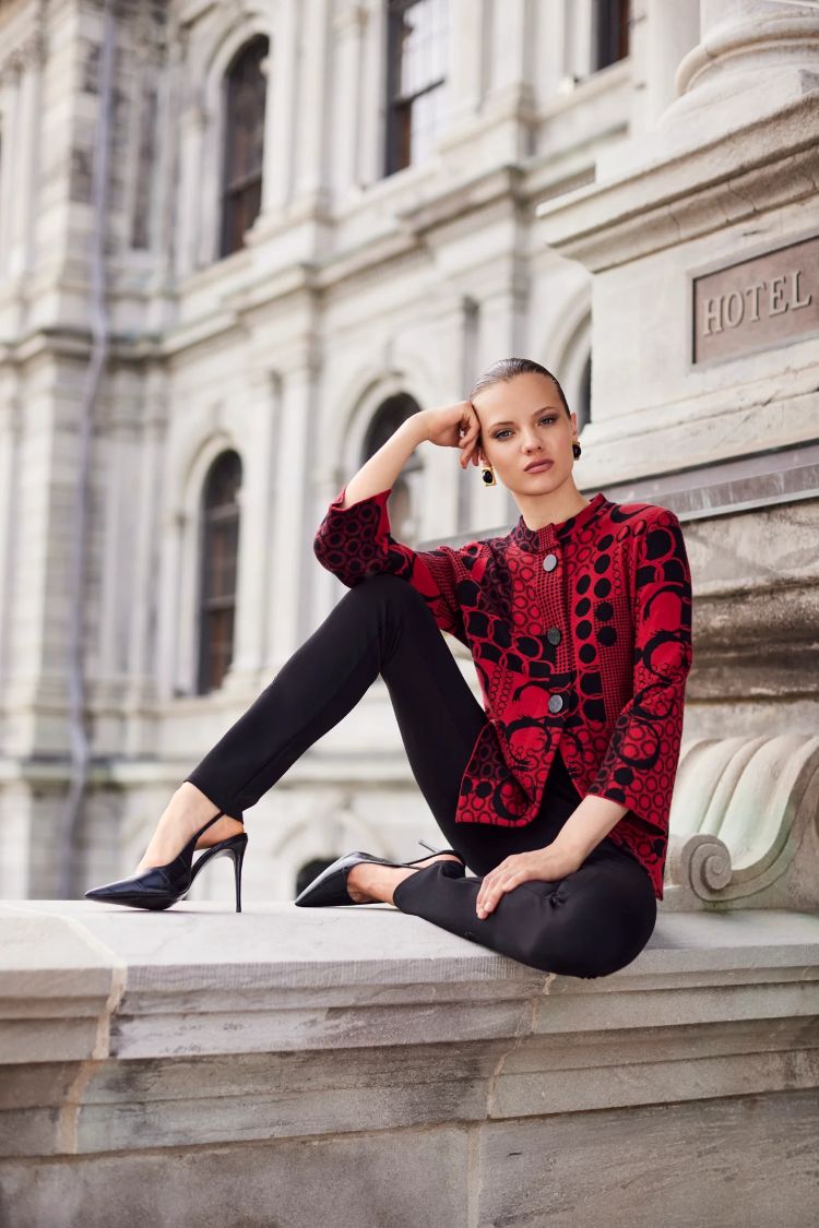 Collared Geometric Blazer