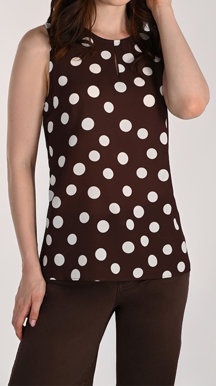 Sleeveless Polka Dot Top