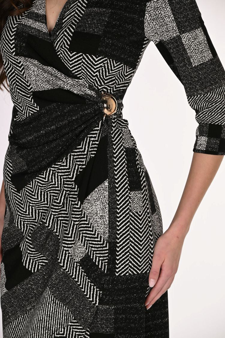 Geometric Wrap Dress