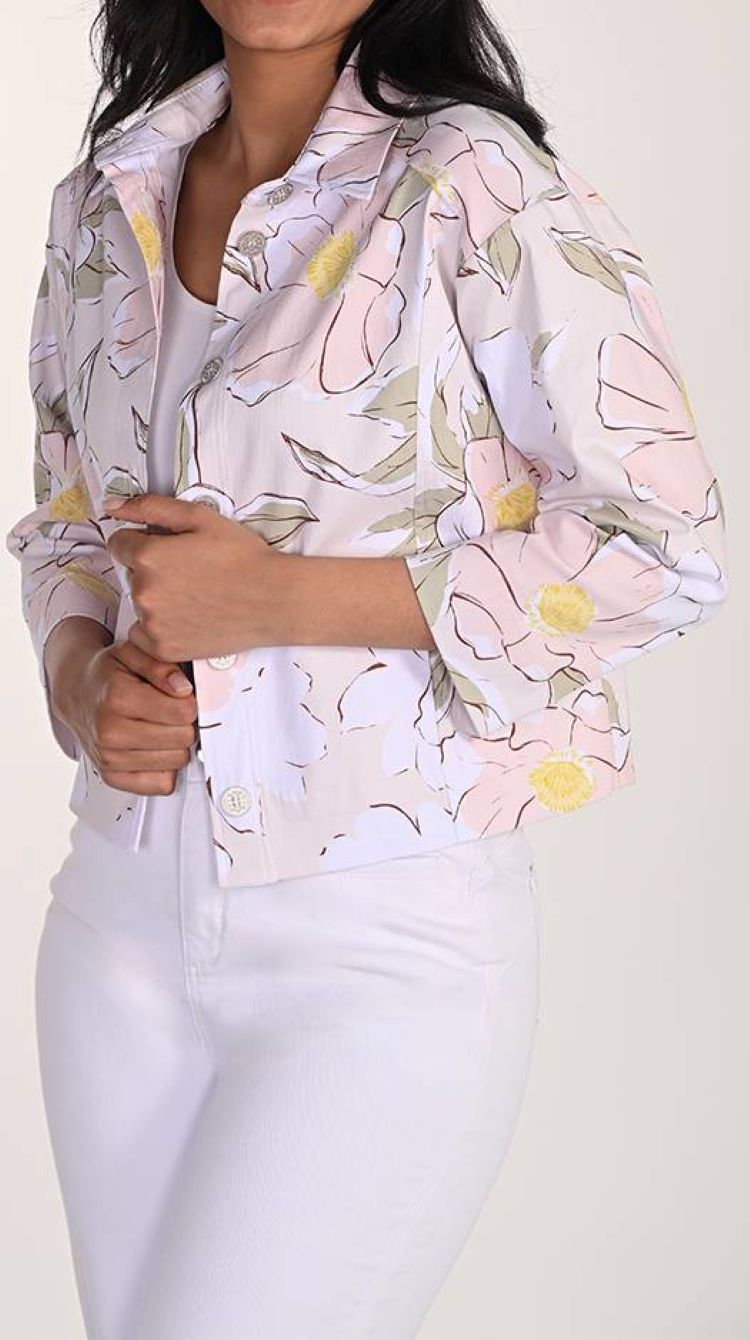 Cropped Floral Blazer