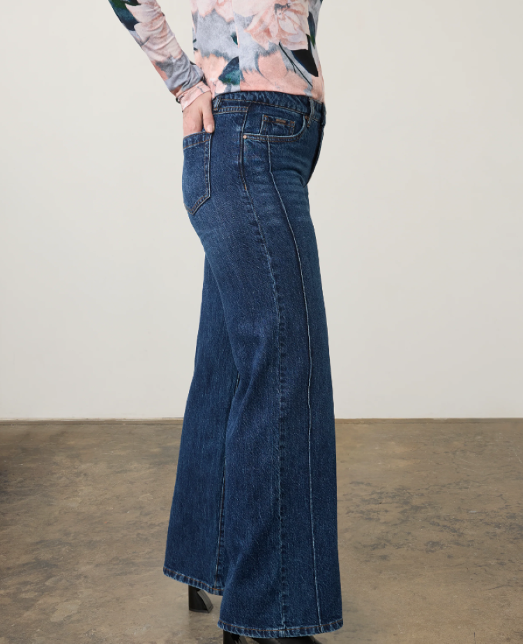 Mid Rise Wide Leg Jeans