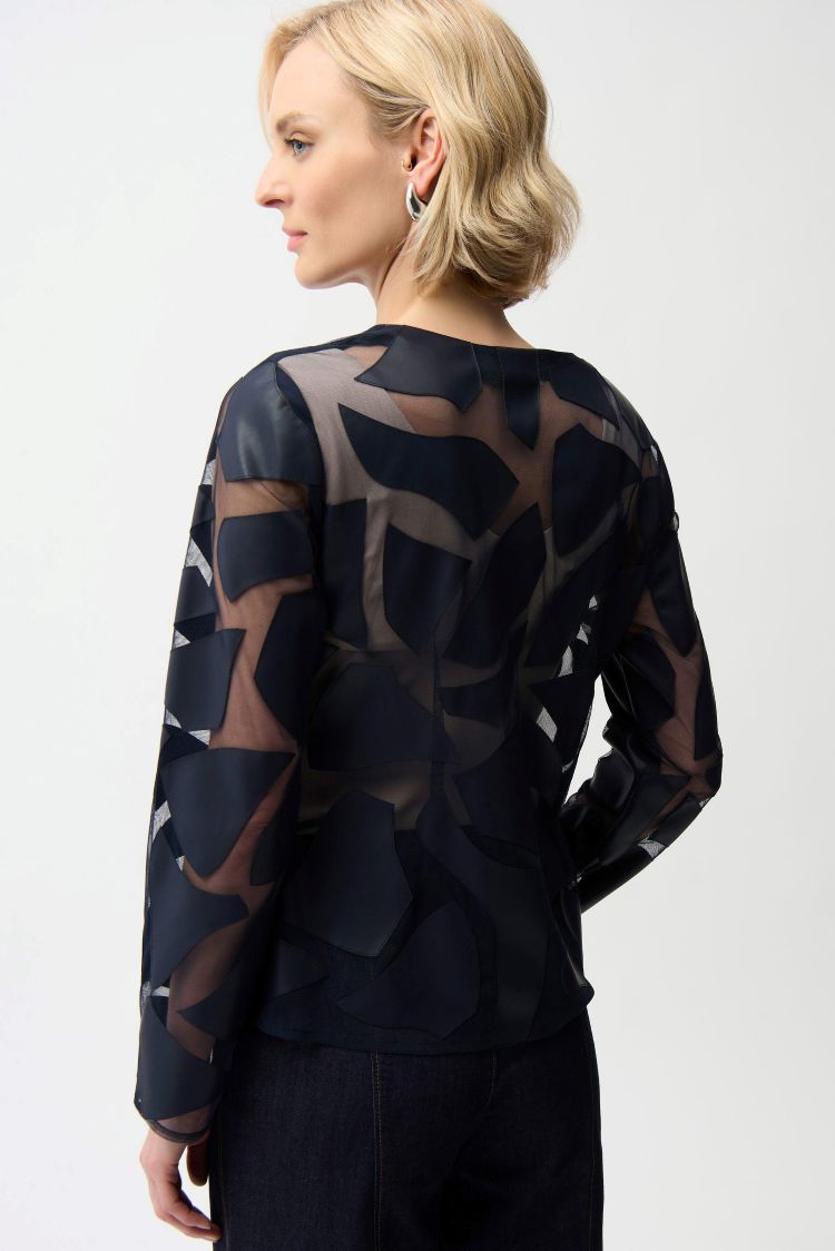 Sheer Zip-Up Printed Jacket