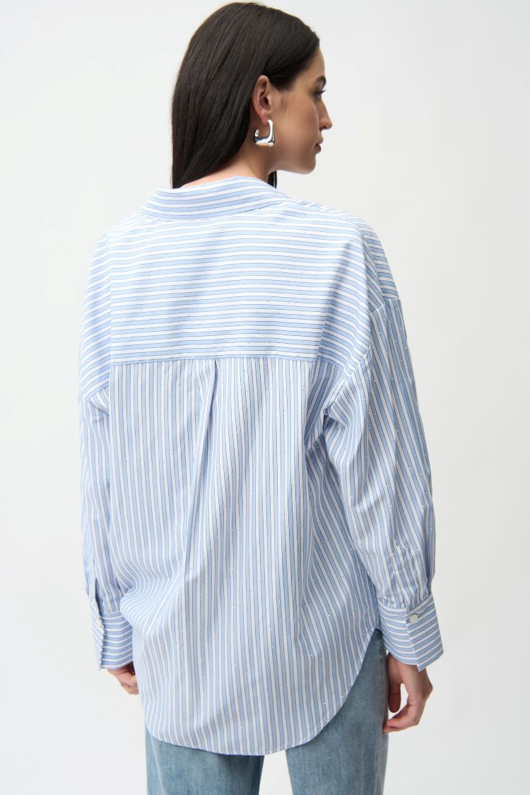 Striped Sparkle Button Up Blouse