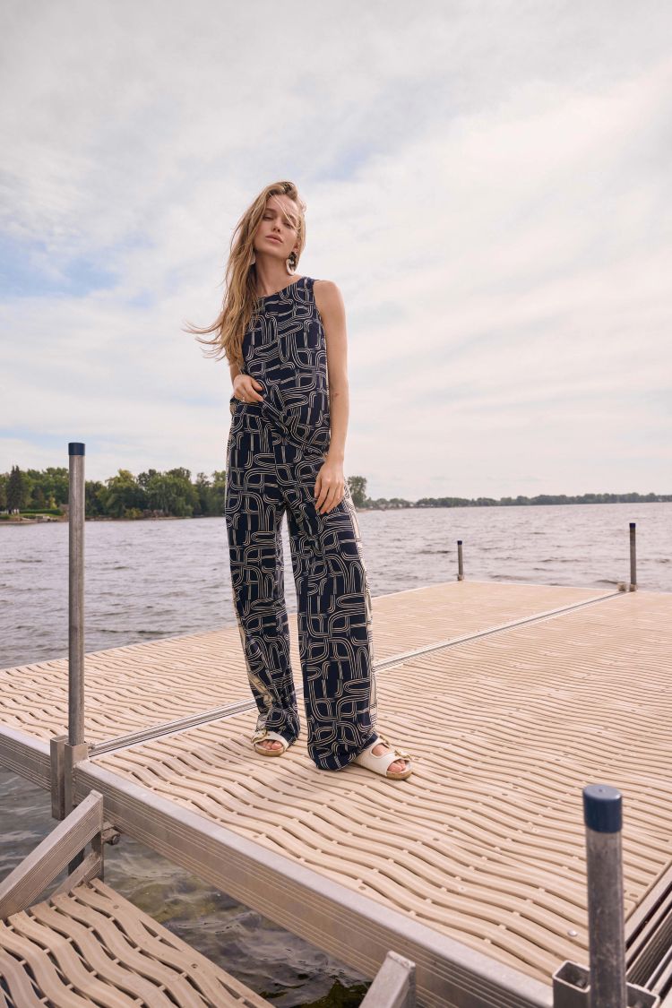 Geometric Wide Leg Pant