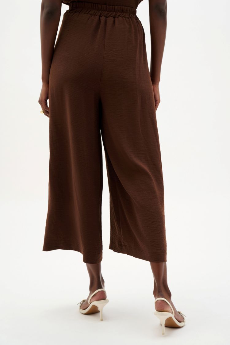 Pull-On Culotte Pants With Pleats
