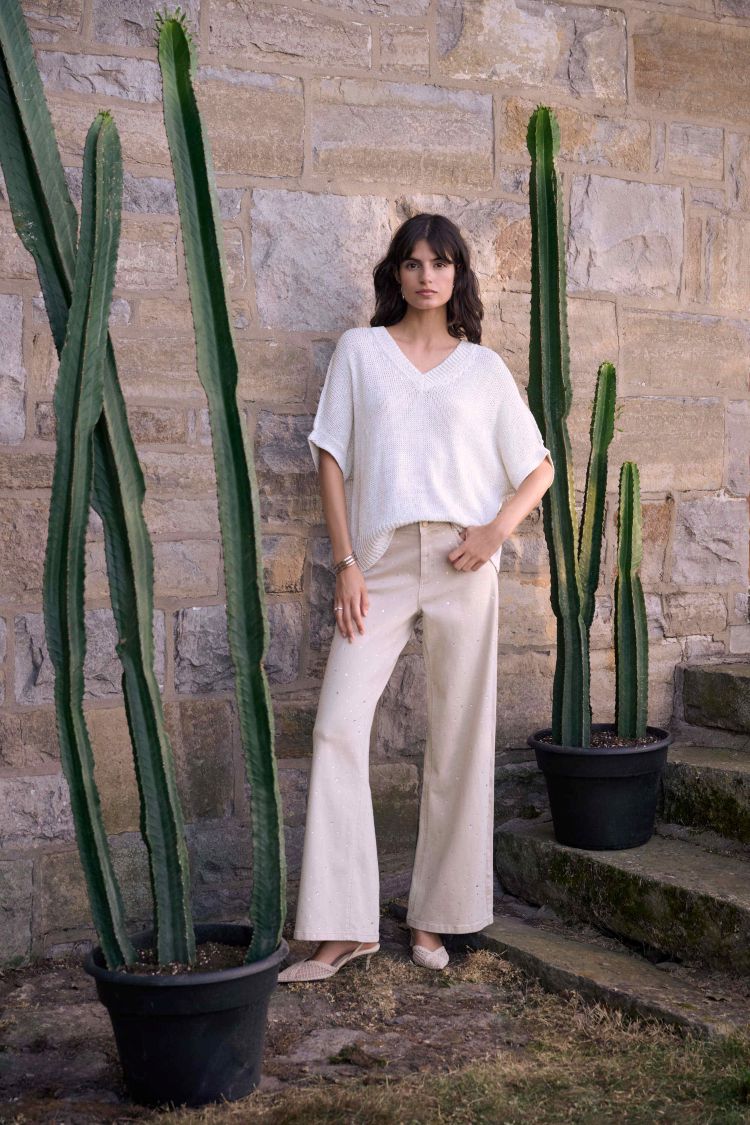 Wide Leg Rhinestone Jeans