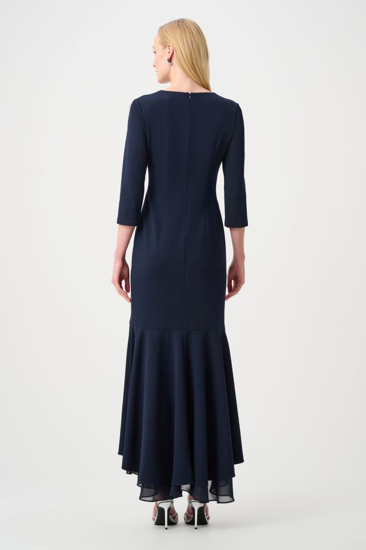 Scuba Crepe Ruffled Dress