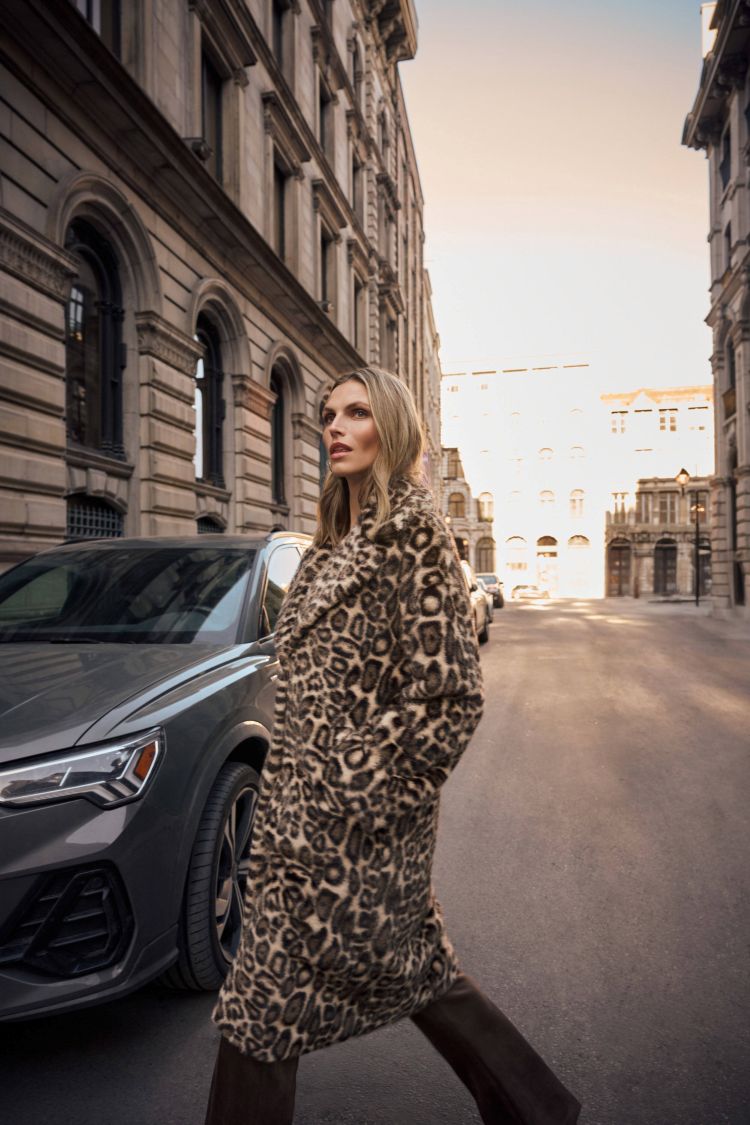 Faux Fur Leopard Print Coat