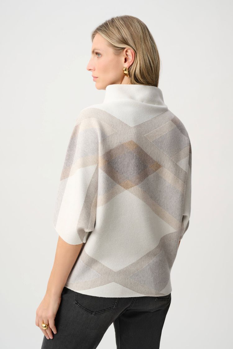 Plaid Funnel Neck Sweater