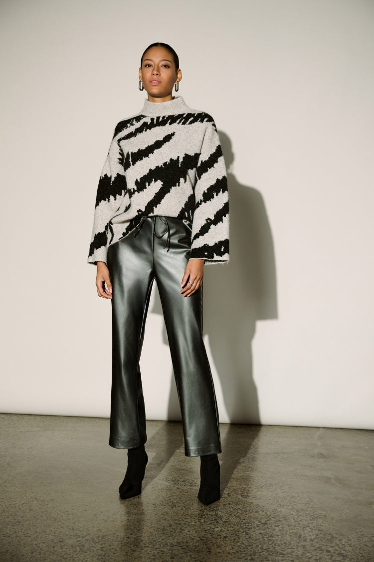 Joseph Ribkoff Leatherette Straight-Leg Pants