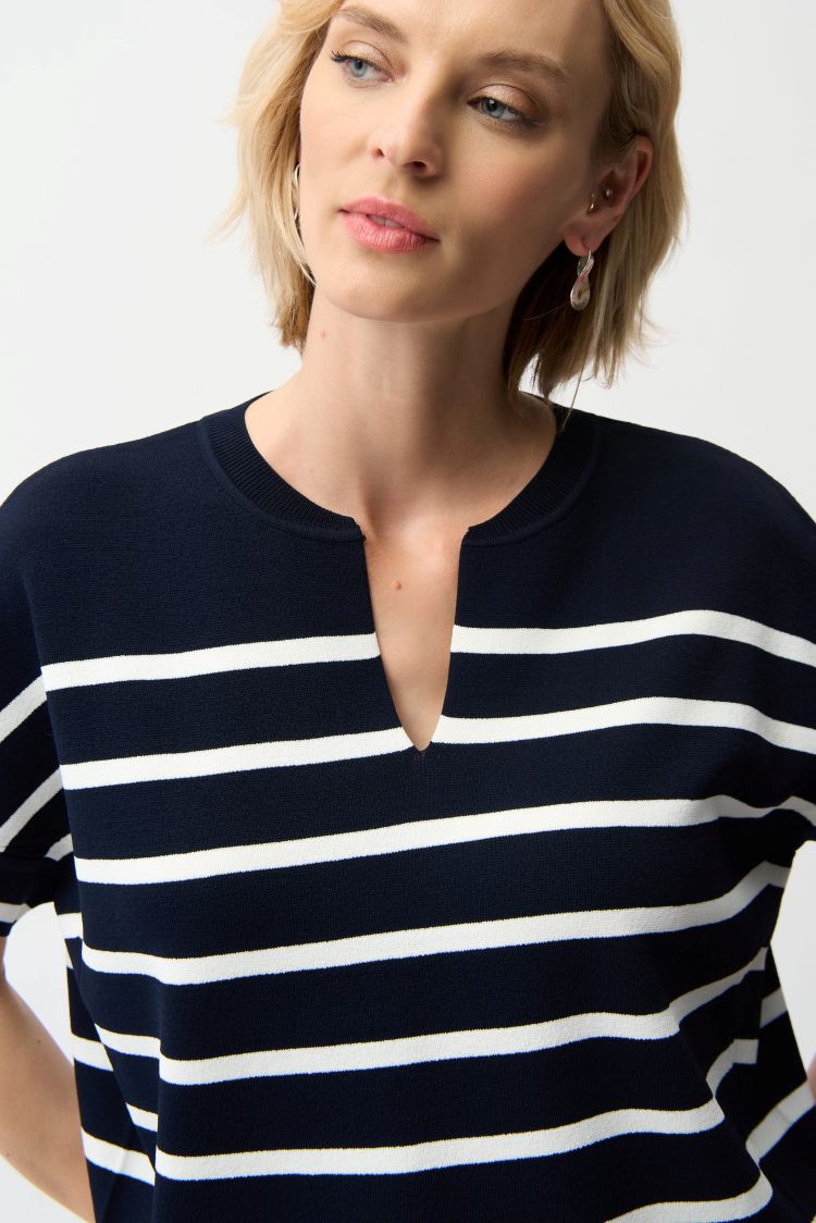 Striped V-Neck Pullover