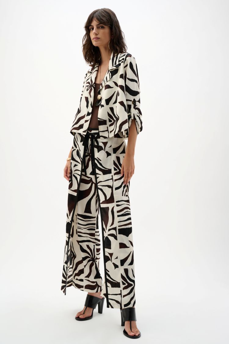 Abstract Floral Print Pants