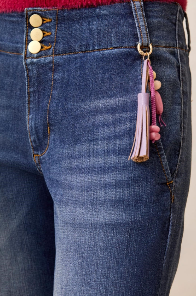 Tribal Audrey Palazzo Jeans with Printed Cuffs