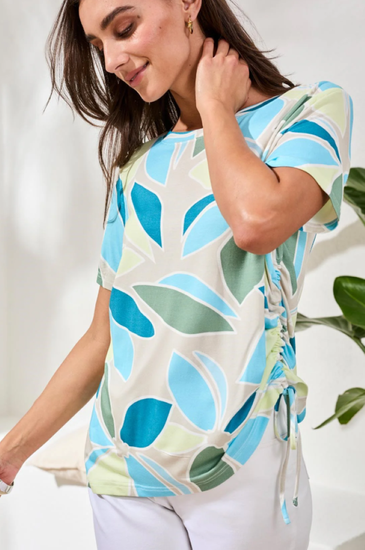 Jersey Crew With Ruching