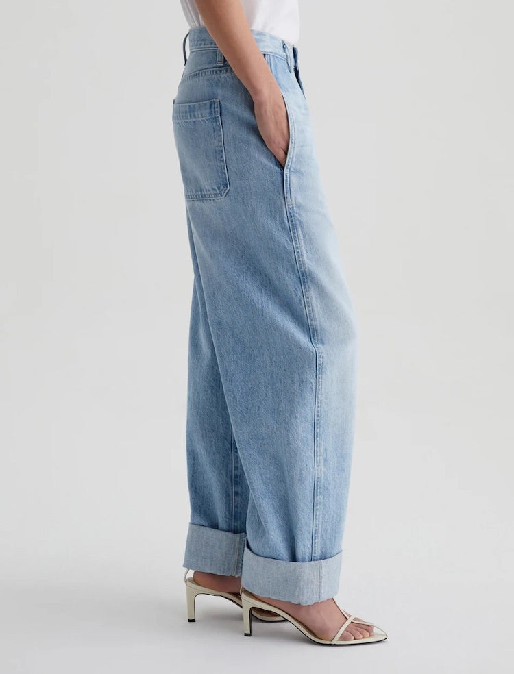 Mercer Cuffed High-Rise Barrel Jeans
