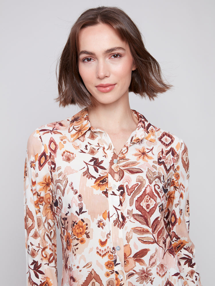 Printed Button-Up Shirt