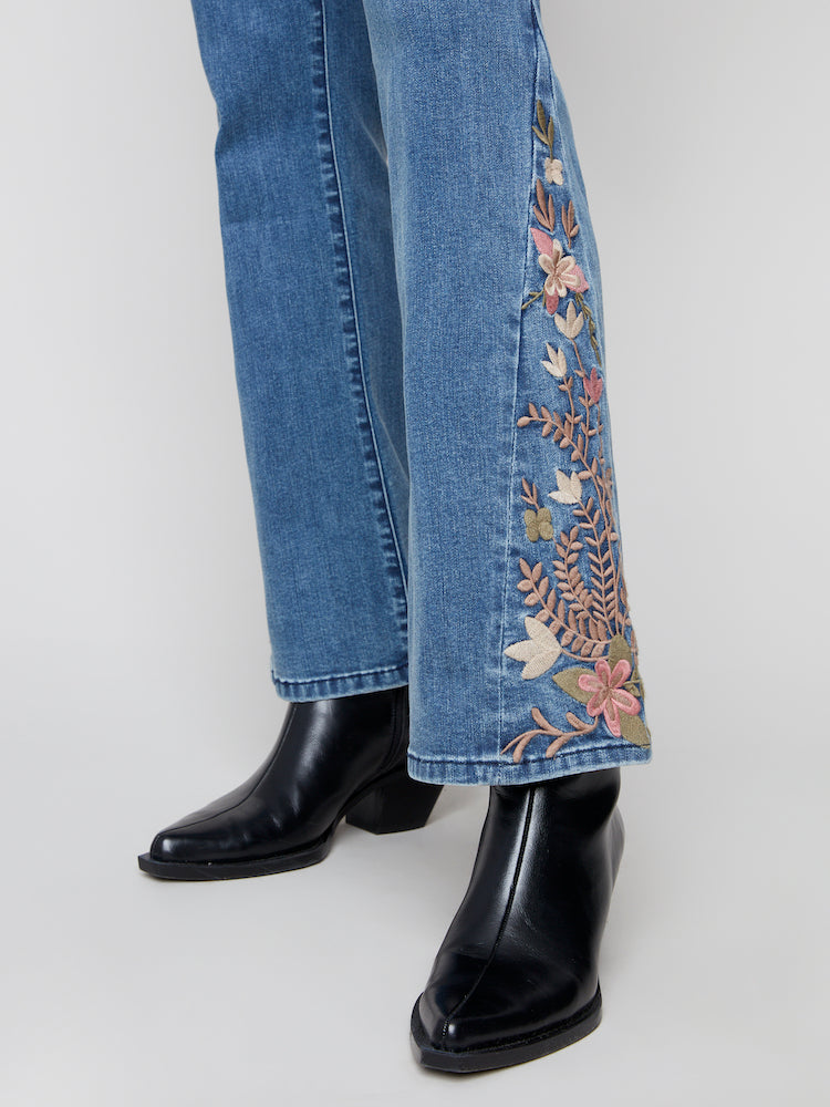 Embroidered Bootcut Jeans
