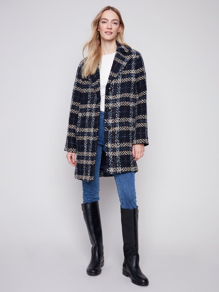 Plaid Boucle Coat