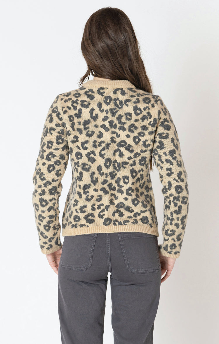 Leopard Print Button Front Sweater