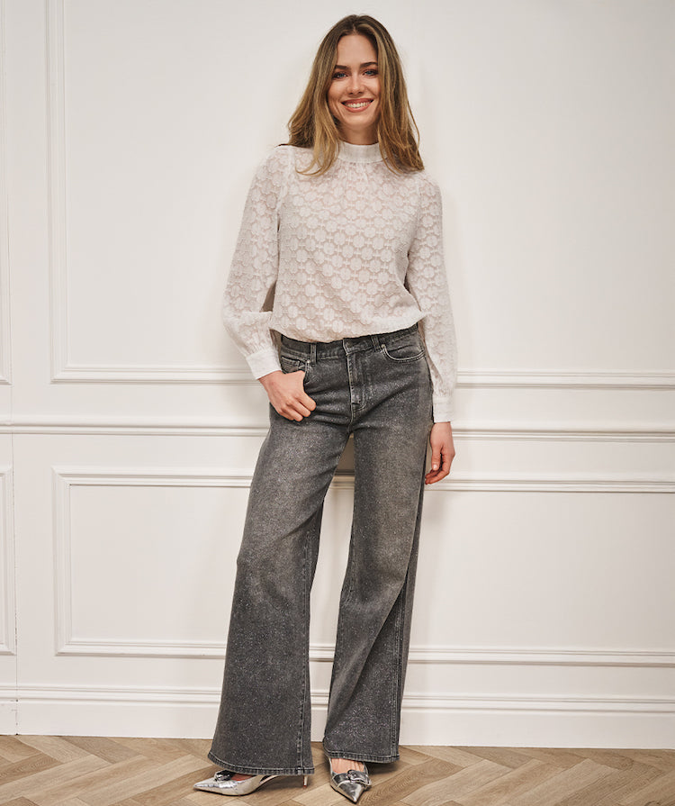 Shimmer Wide Leg Jeans