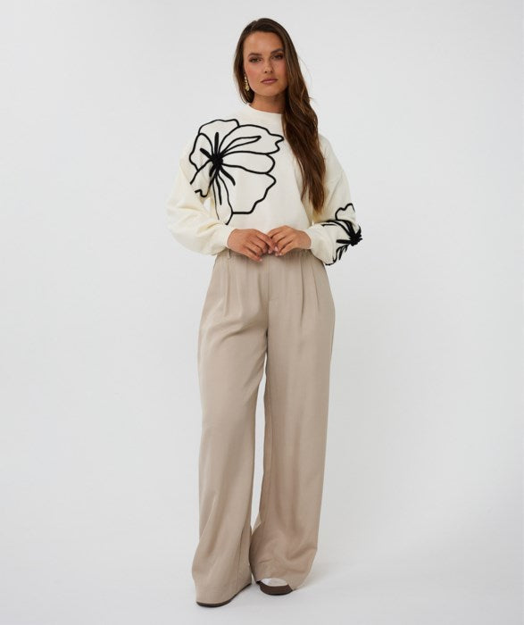 Tape Flower Patch Sweater