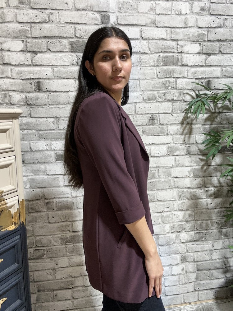 Open Front Relaxed Fit Blazer