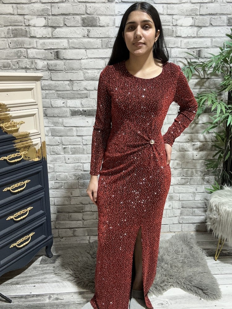 Bodycon Maxi Dress With Slit|Frank Lyman Style: 259260| – Fashionista
