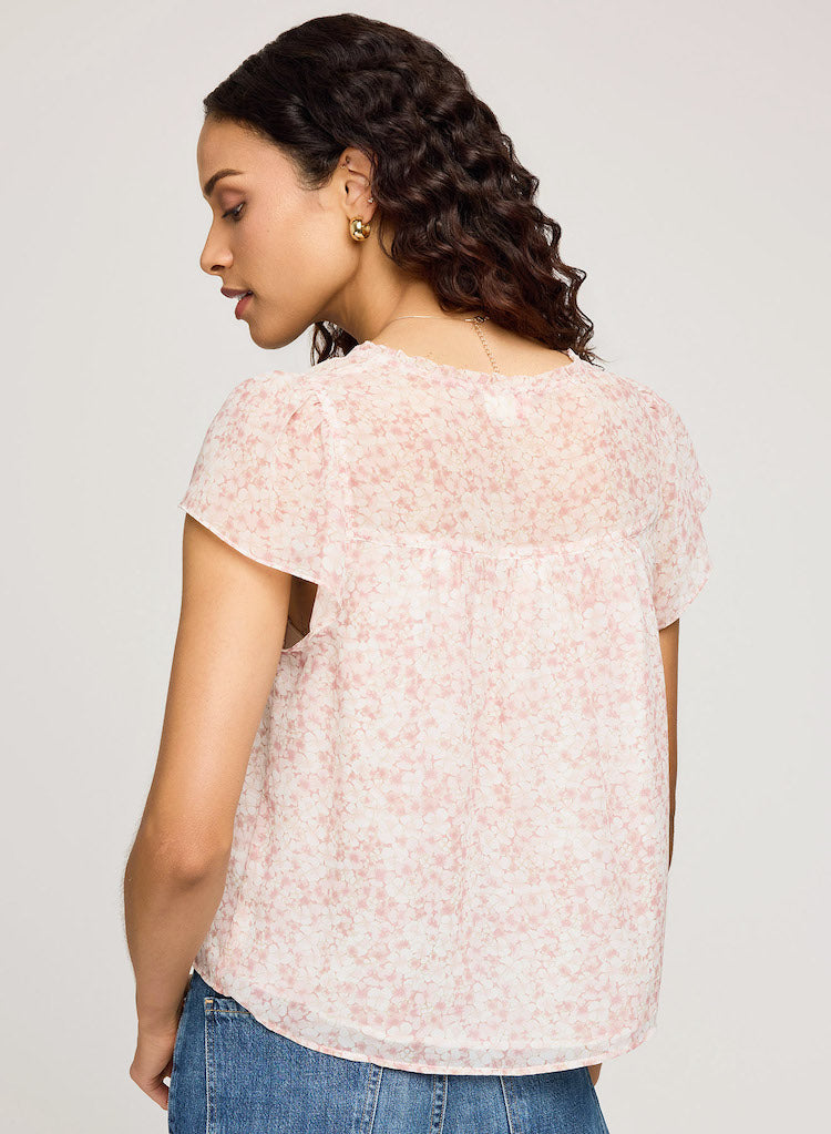 Carlotta Button Front Short Sleeve Blouse