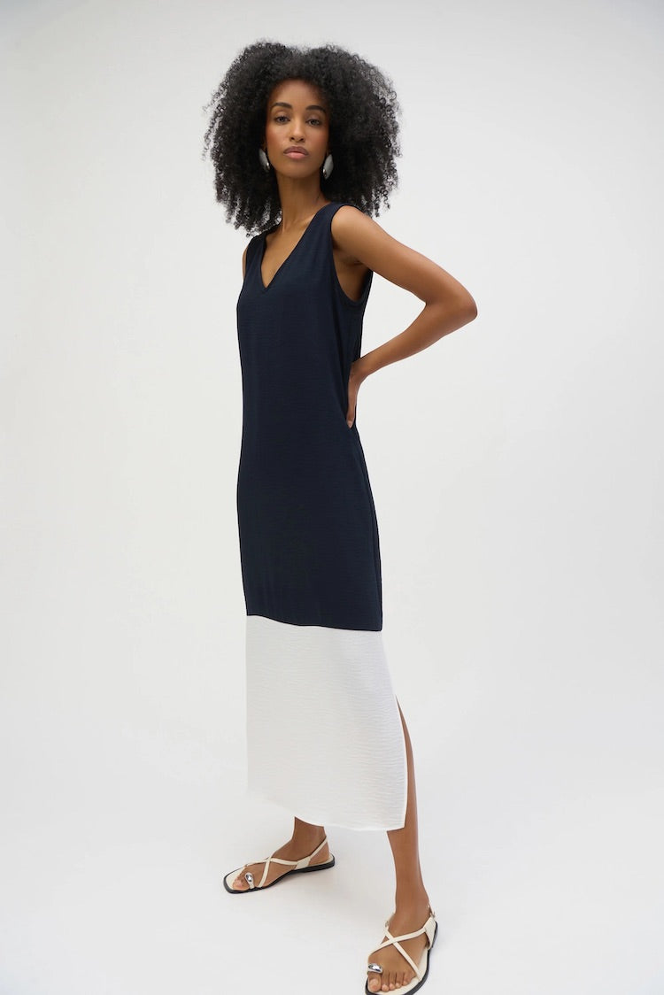 Sleeveless V-neck Midi Dress