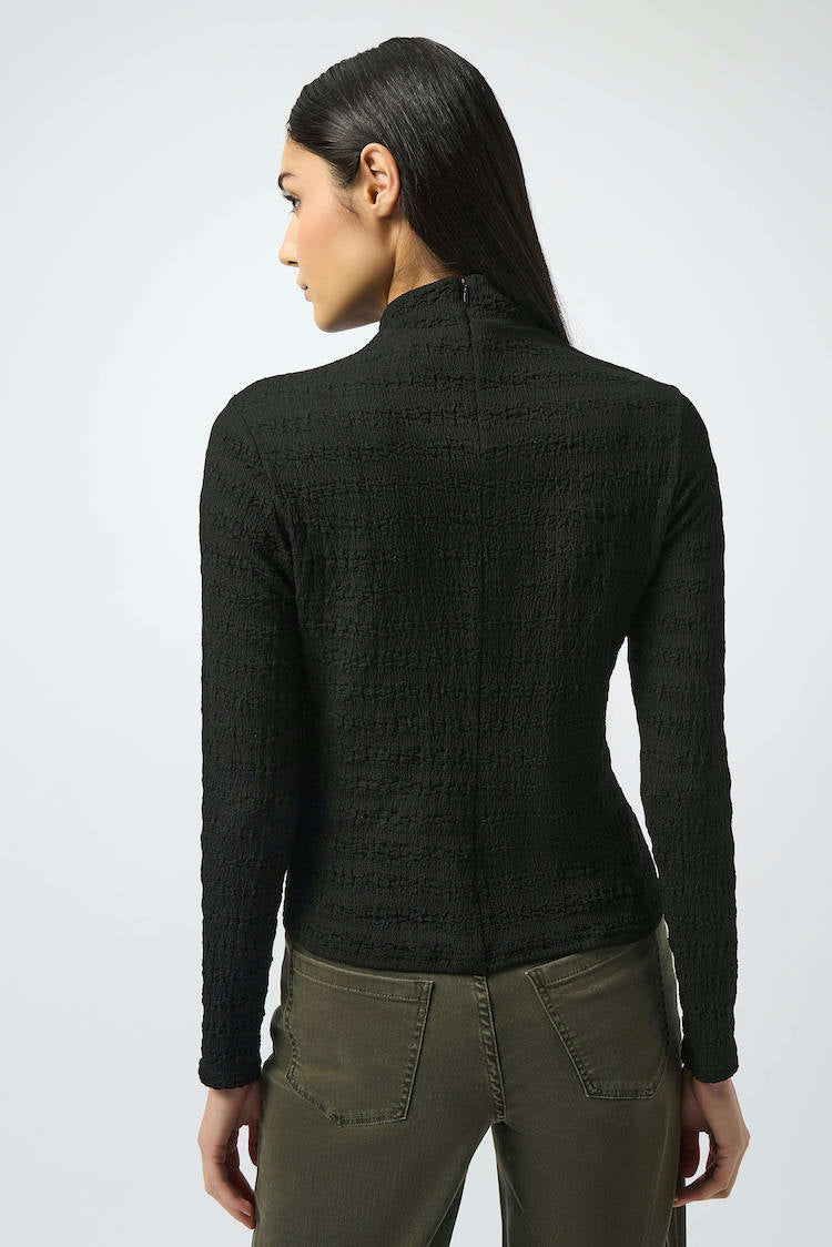 High Neck Textured Pullover