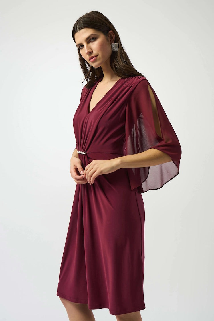 Chiffon Sleeve V-Neck Dress