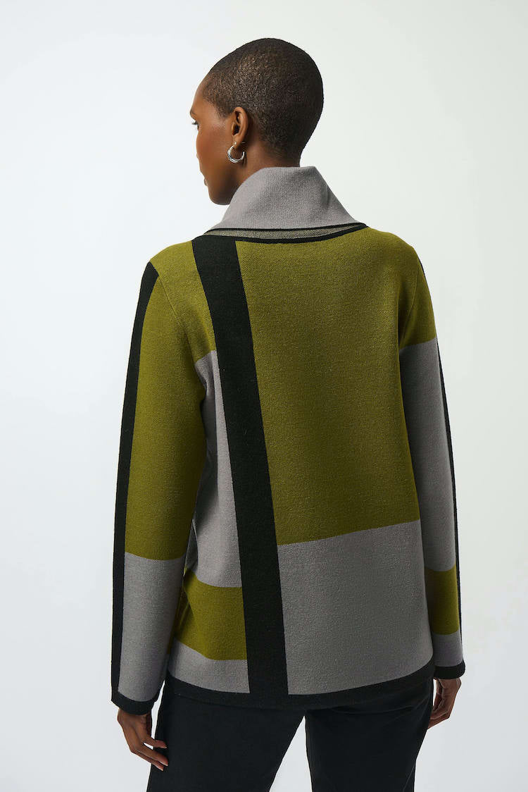 Geometric Cowl Neck Winter Top