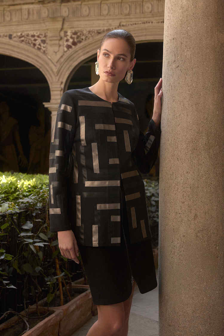 Geometric Long-sleeve Formal Shirt