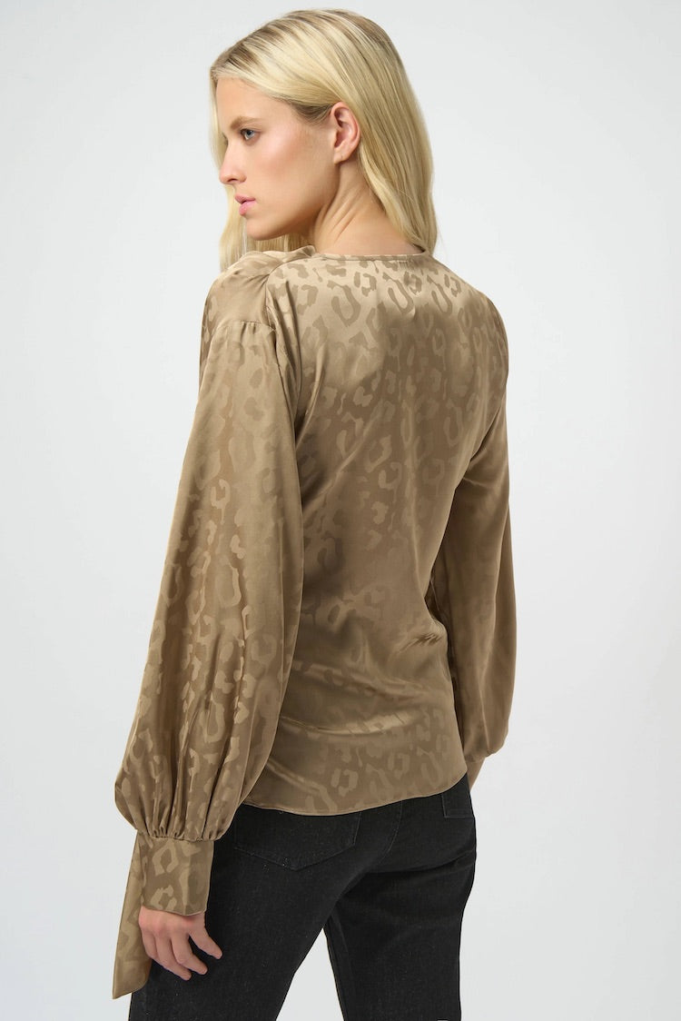 Leopard V-neck Wrap Top