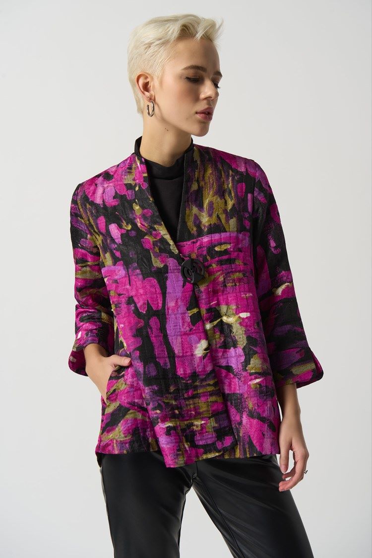 Joseph Ribkoff Style: 233192 abstract jacket front view