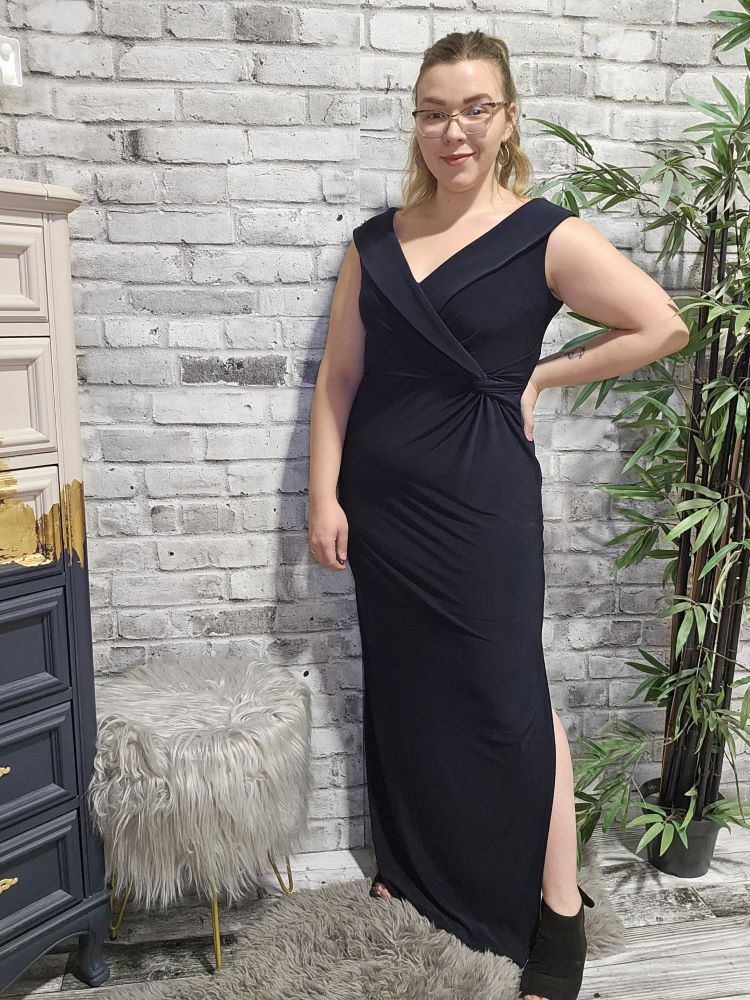Ruffle Front Slit Dress| Joseph Ribkoff| Style: 241711 Fashionista Ruffle Front Slit Dress| Joseph Ribkoff| Style: 241711 Fashionista
