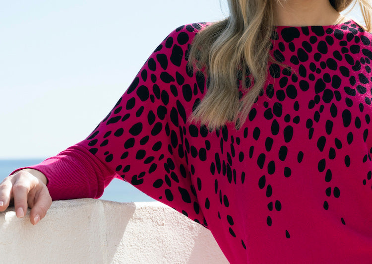 Dot Print Long Sleeve Top