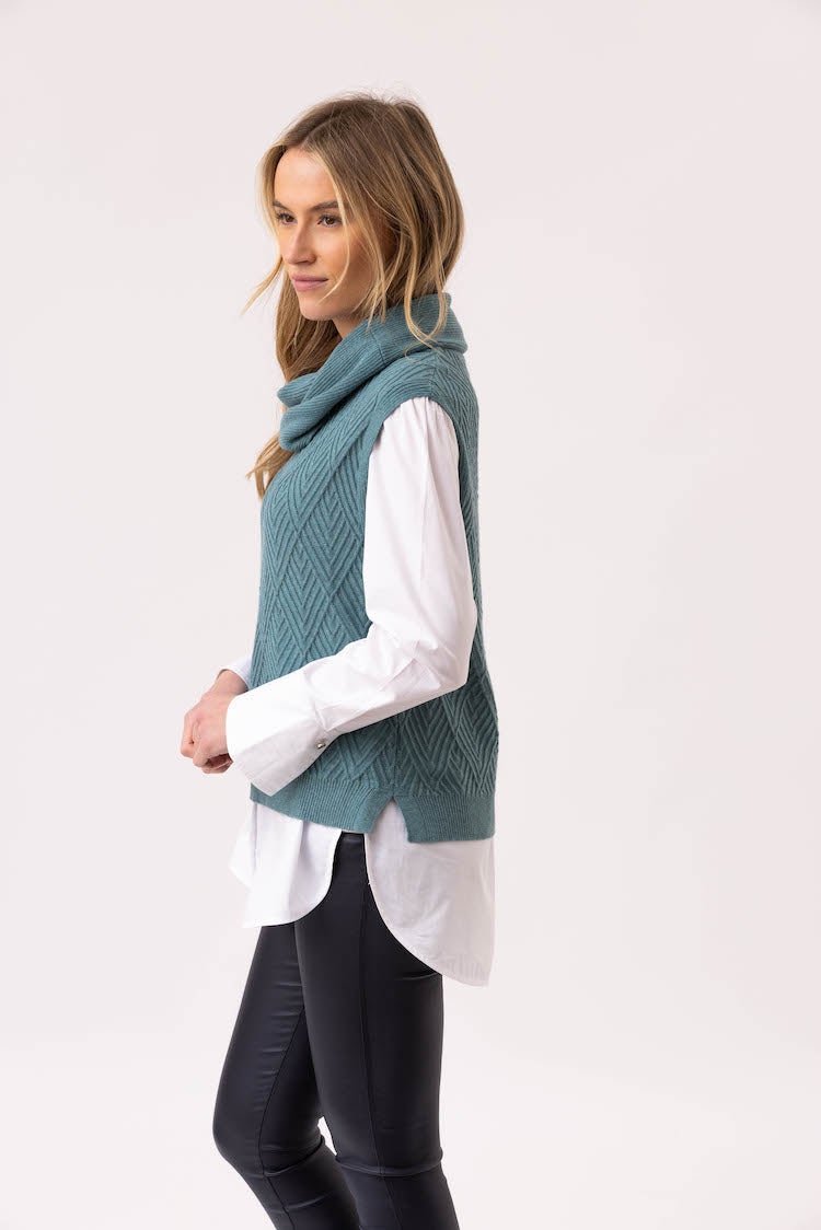 Cowl Neck Sweater Vest