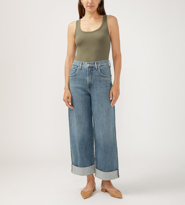 Be Easy Wide Leg Crop|Silver Jeans Style: L28934AGR310| – Fashionista