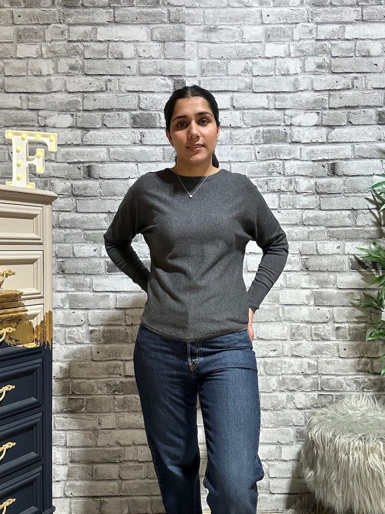 Button Back Long Sleeve Sweater