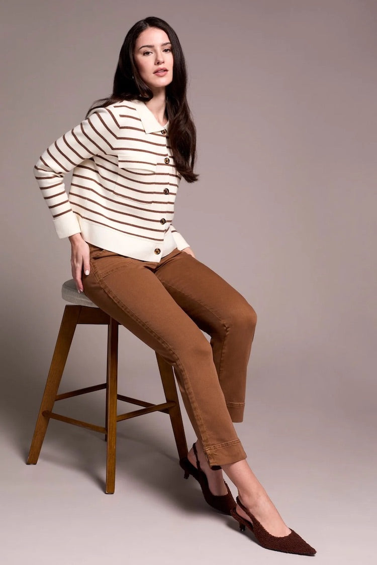 Double Knit Button-Front Cardigan