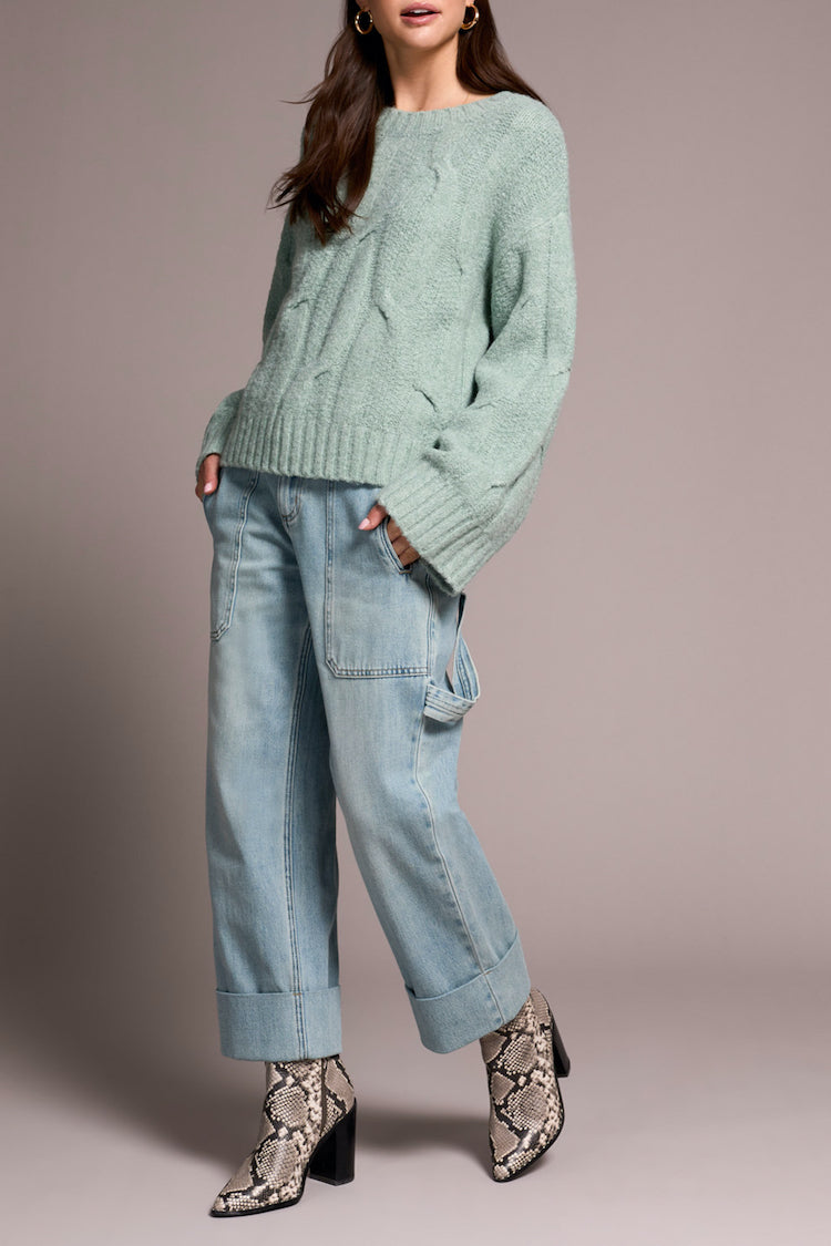 Loose Fit Cable Knit Sweater