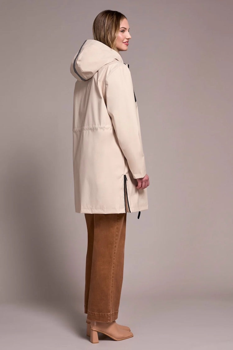 Hydrochromatic Water Repellent Zip-Front Rain Coat