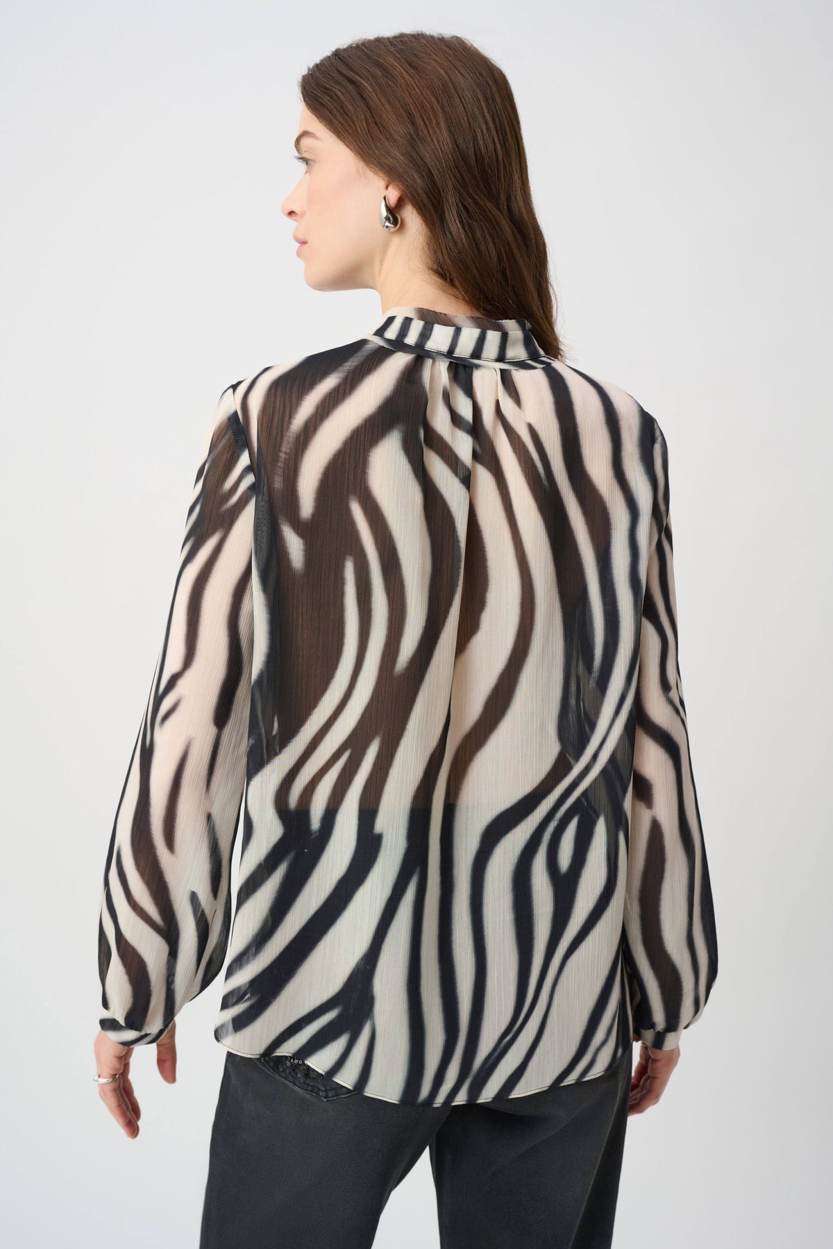 Joseph Ribkoff Animal Print Chiffon Blouse