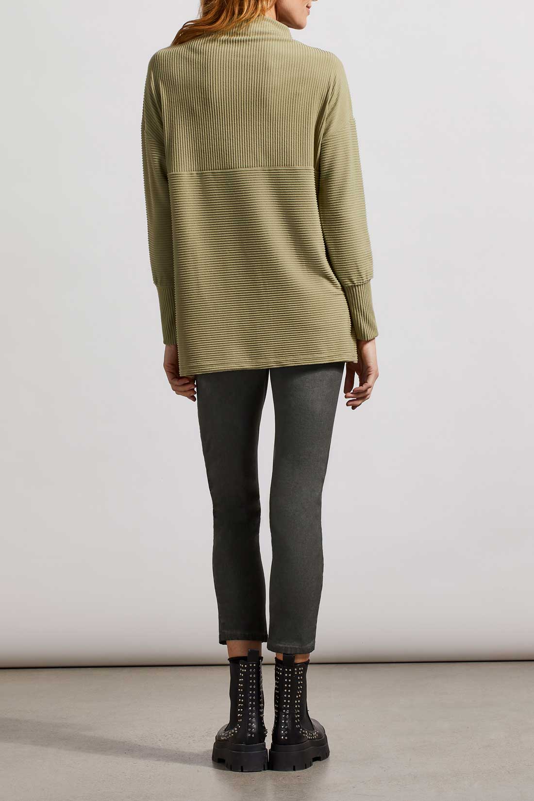 Funnel Neck Tunic With Side Slits