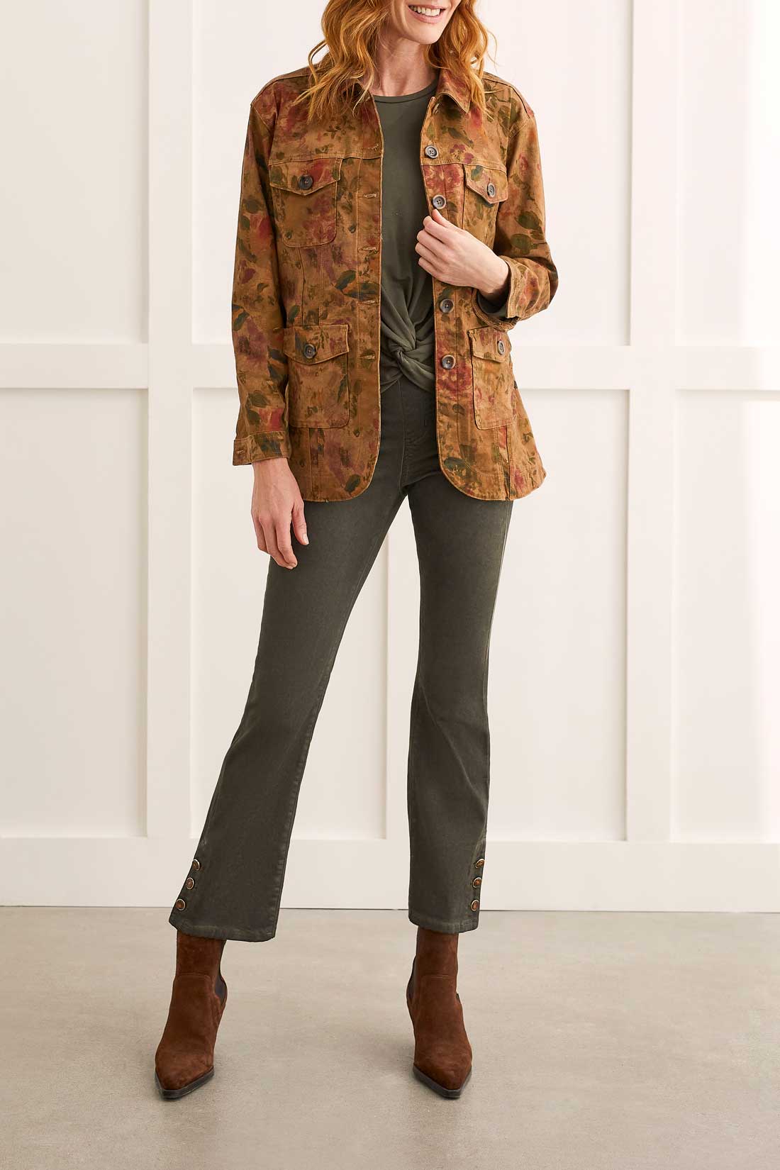 Long Printed Jacket With Removable Belt