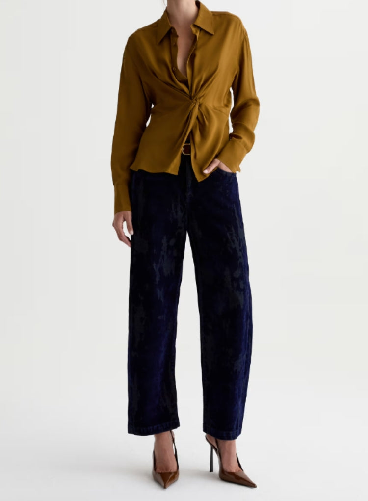 AG Jeans Hattie Velvet High Rise Barrel Jeans